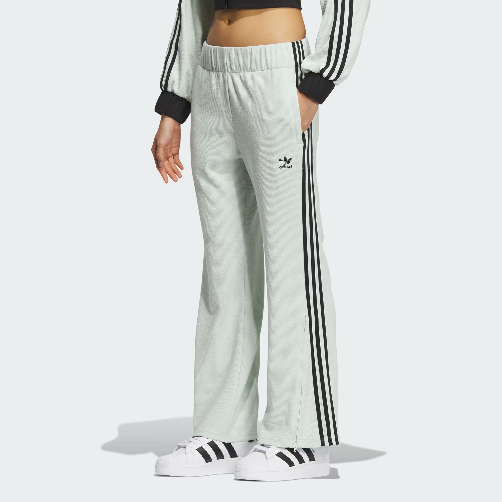 (WMNS) adidas originals Flared Pants 'White Black' IY7122 sold by KicksCrew product image thumbnail 2