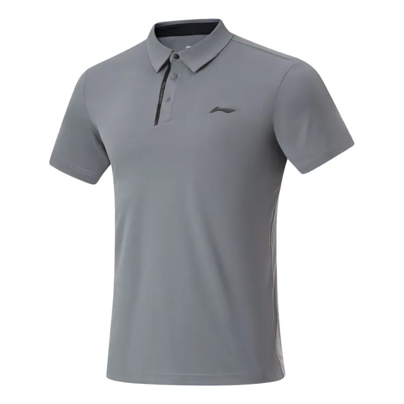 Li-Ning Logo Training Polo Shirt 'Grey' APLU119-4 sold by KicksCrew