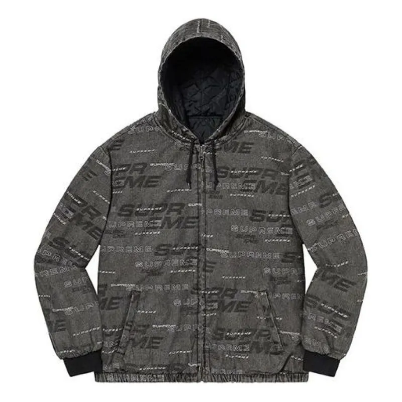 Supreme FW19 Week 9 Reversible Dimensions Logo Denim Work Jacket 'Black' SUP-FW19-895 sold by KicksCrew
