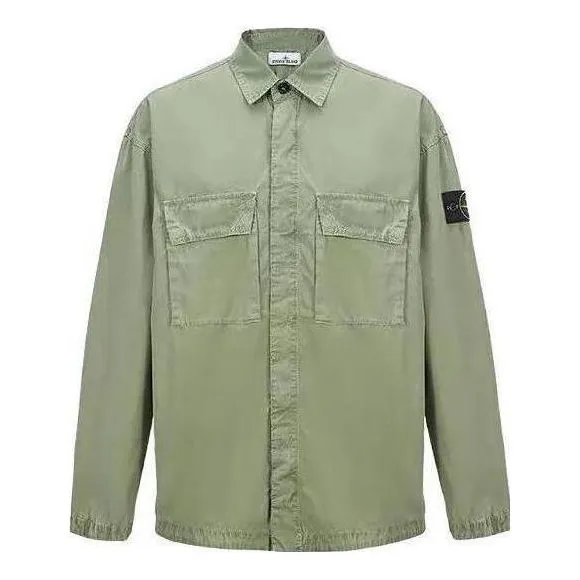 STONE ISLAND Old Treatment Shirt 'Green' 7815115WN-V0155 sold by KicksCrew