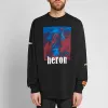 HERON PRESTON Long Sleeve Heron T-shirt 'Black' HMAB002S196000381088 sold by KicksCrew