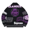 Supreme x HYSTERIC GLAMOUR Logos Zip Up Sweater 'Black Purple White' SUP-SS21-536 sold by KicksCrew