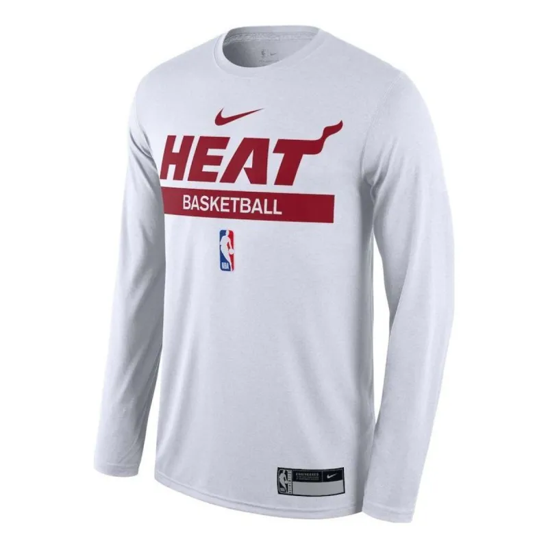 Nike NBA Miami Heat Long T-Shirt 'White' DR6526-100 sold by KicksCrew