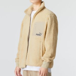 PUMA Relaxed Sherpa Jacket Logo 'Brown' 673645-12 sold by KicksCrew