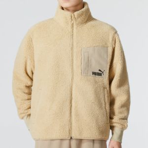PUMA Relaxed Sherpa Jacket Logo 'Brown' 673645-12 sold by KicksCrew
