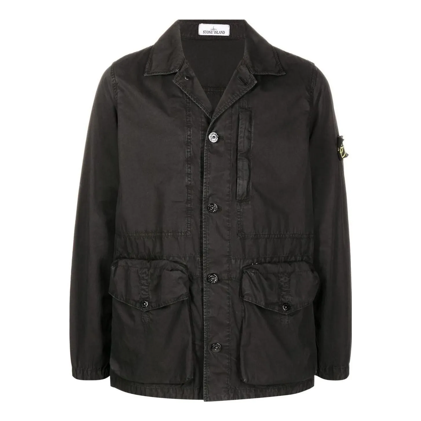 STONE ISLAND Logo Patch Button Fastening Jacket 'Black' 7615439WN-V0129 sold by KicksCrew