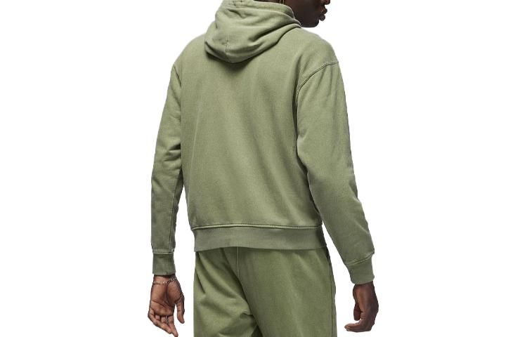 Air Jordan Essentials Statement Fleece Washed Pullover Hoodie 'Light Olive' FB7290-340 sold by KicksCrew product image thumbnail 2