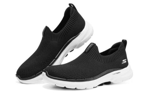 (WMNS) Skechers Go Walk 6 'Black White' 124557-BKW sold by KicksCrew