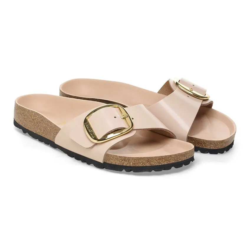(WMNS) Birkenstock Madrid Big Buckle Natural Leather Patent Narrow FIt Sandals ' High Shine New Beige' 1026496 sold by KicksCrew product image thumbnail 2