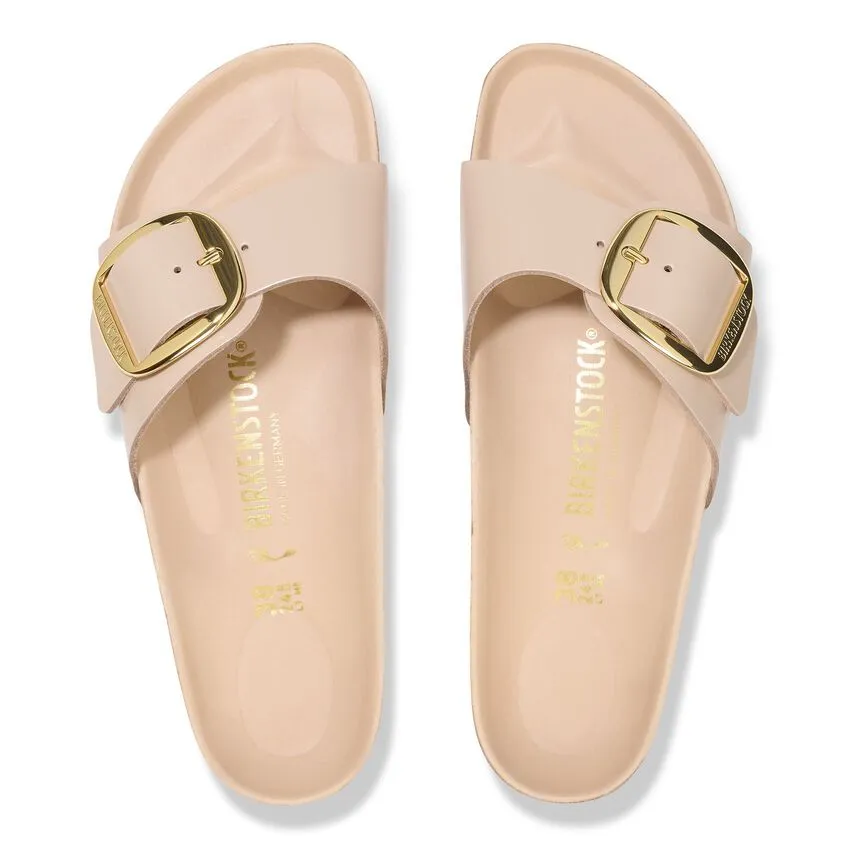 (WMNS) Birkenstock Madrid Big Buckle Natural Leather Patent Narrow FIt Sandals ' High Shine New Beige' 1026496 sold by KicksCrew product image thumbnail 3