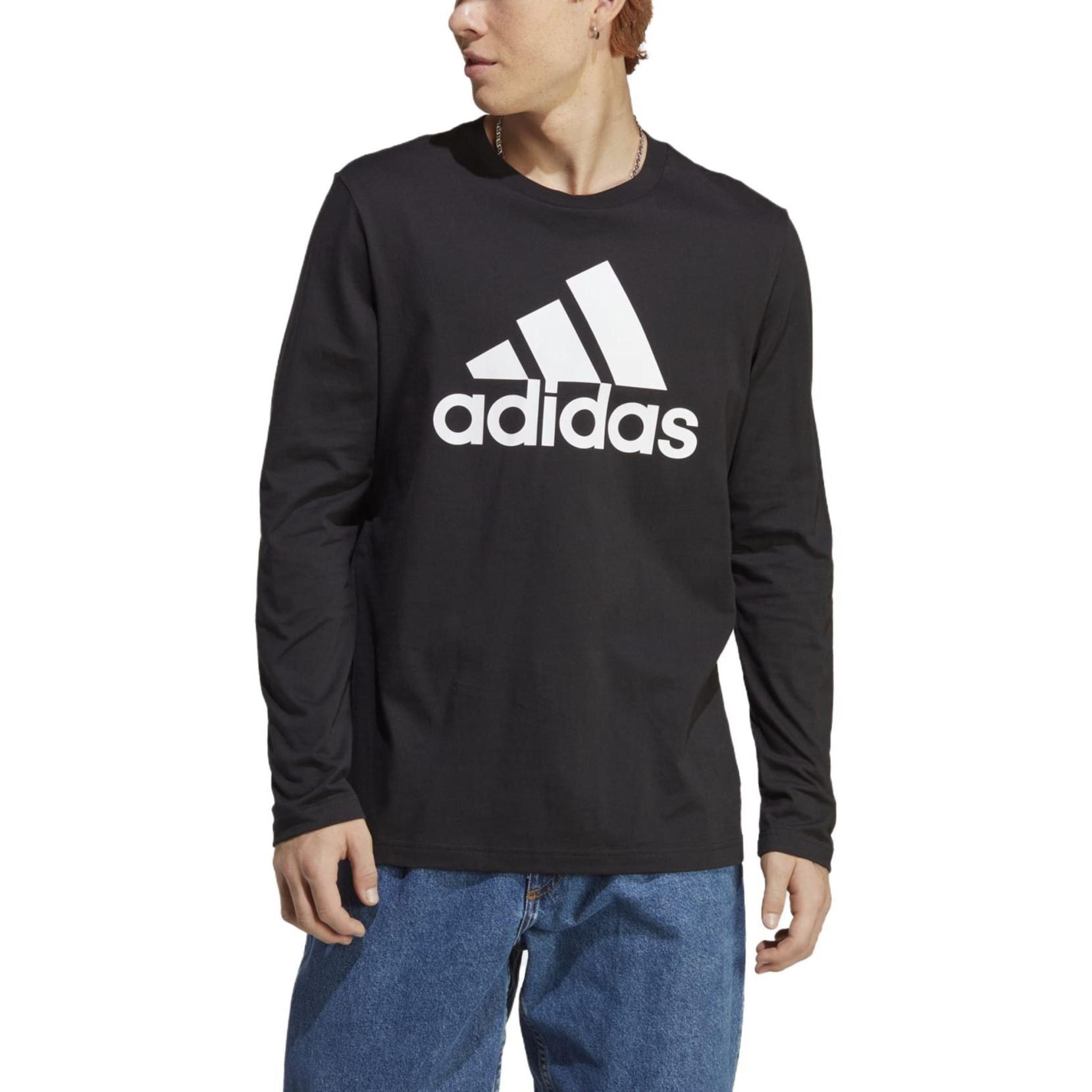 Adidas Essentials Long Sleeve T-Shirts 'Black White' IC9308 sold by KicksCrew product image thumbnail 2