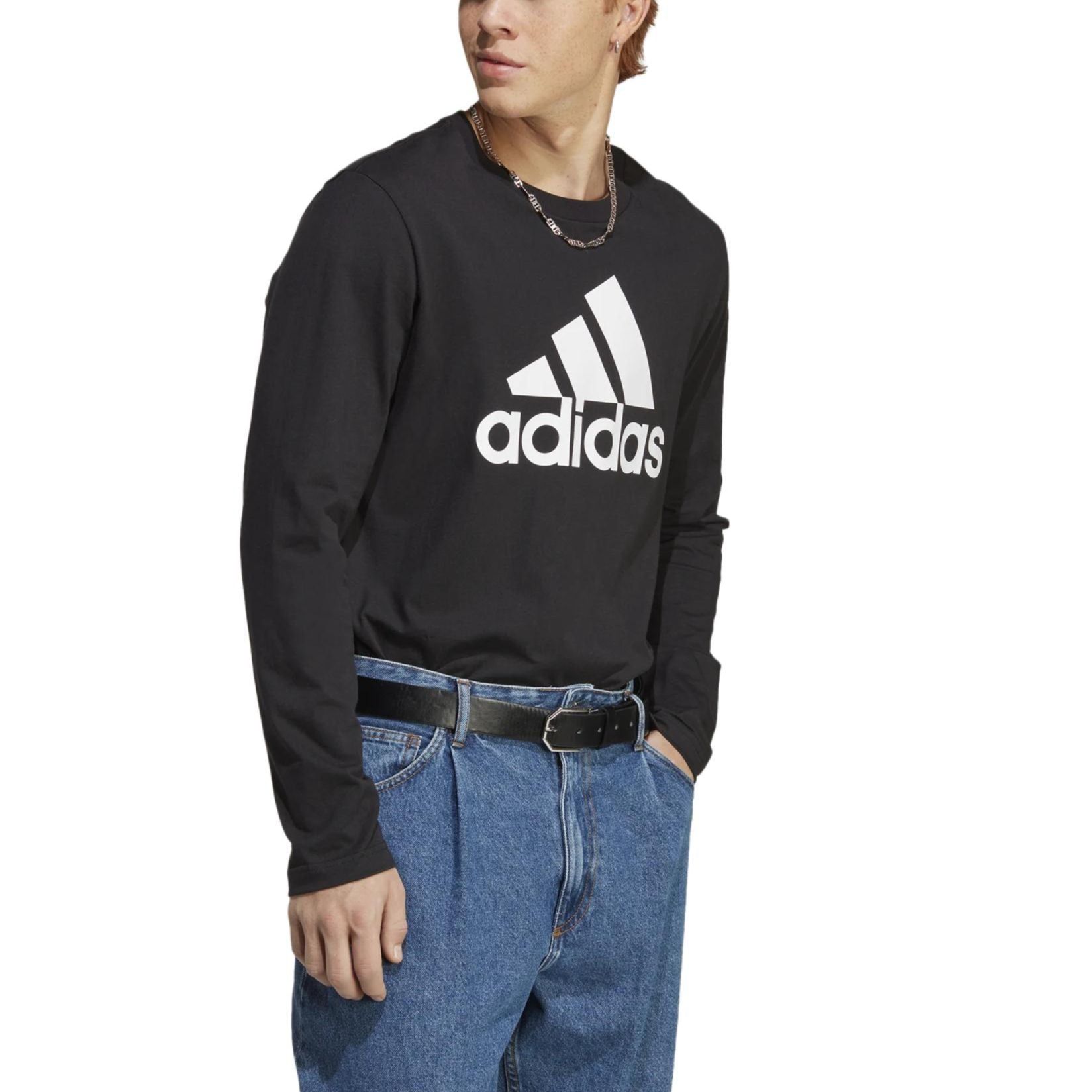 Adidas Essentials Long Sleeve T-Shirts 'Black White' IC9308 sold by KicksCrew product image thumbnail 4