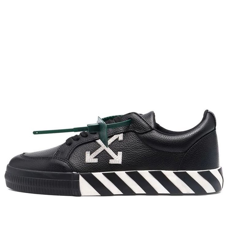 Off-White Low Vulcanized Canvas Sneaker 'Black White Red' OMIA085C99LEA0011001 sold by KicksCrew