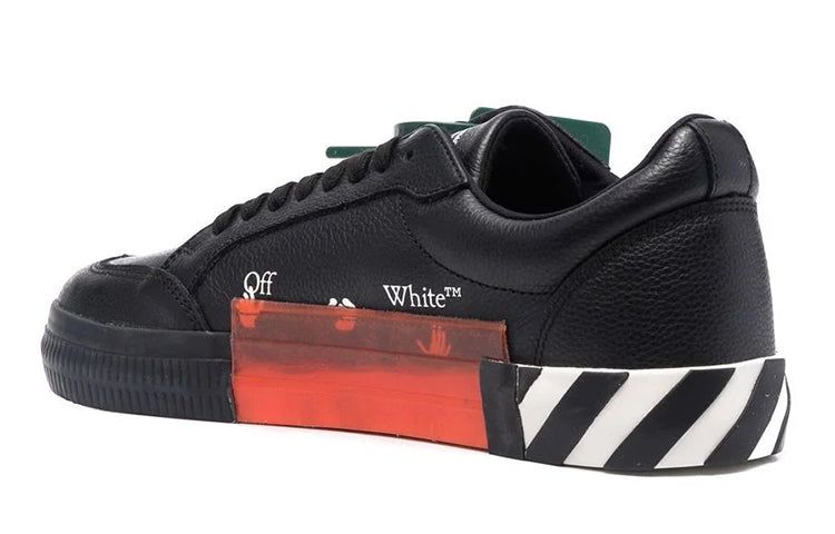 Off-White Low Vulcanized Canvas Sneaker 'Black White Red' OMIA085C99LEA0011001 sold by KicksCrew product image thumbnail 3