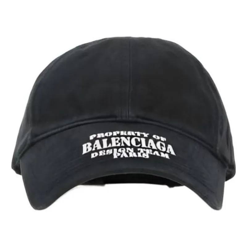 Balenciaga Property Of Embroidered Denim Ball Cap 'Black' 704097410B20107 sold by KicksCrew