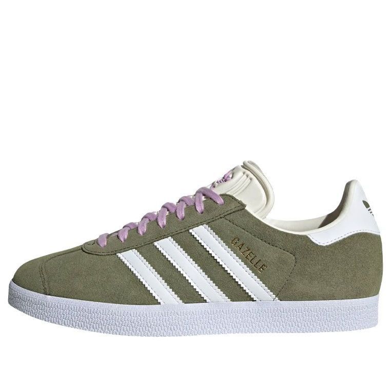 (WMNS) Adidas Originals Gazelle Shoes 'Focus Olive White' GX2055 sold by KicksCrew