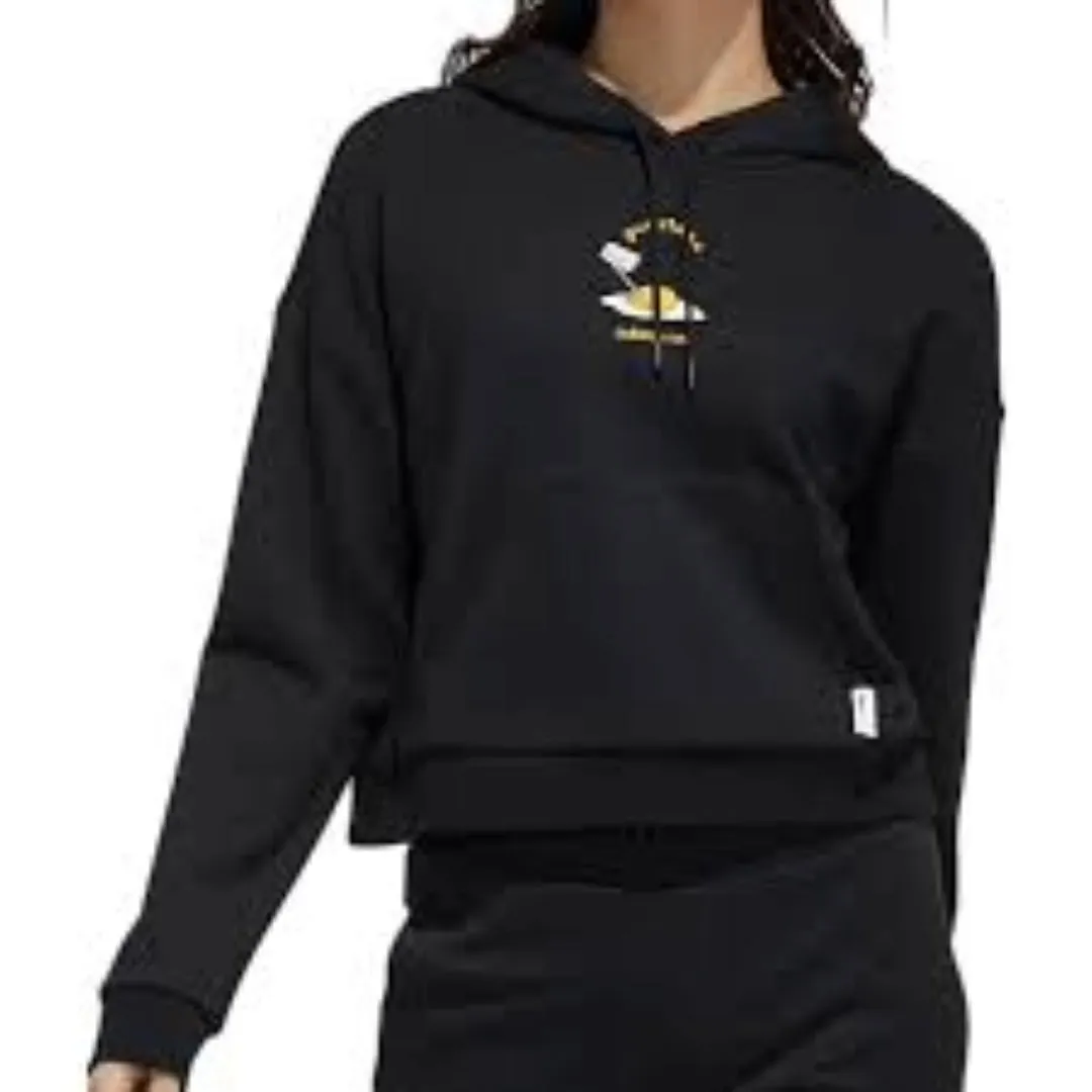(WMNS) adidas Neo x Gudetama Casual Sport Hoodie 'Black' GU8164 sold by KicksCrew product image thumbnail 3