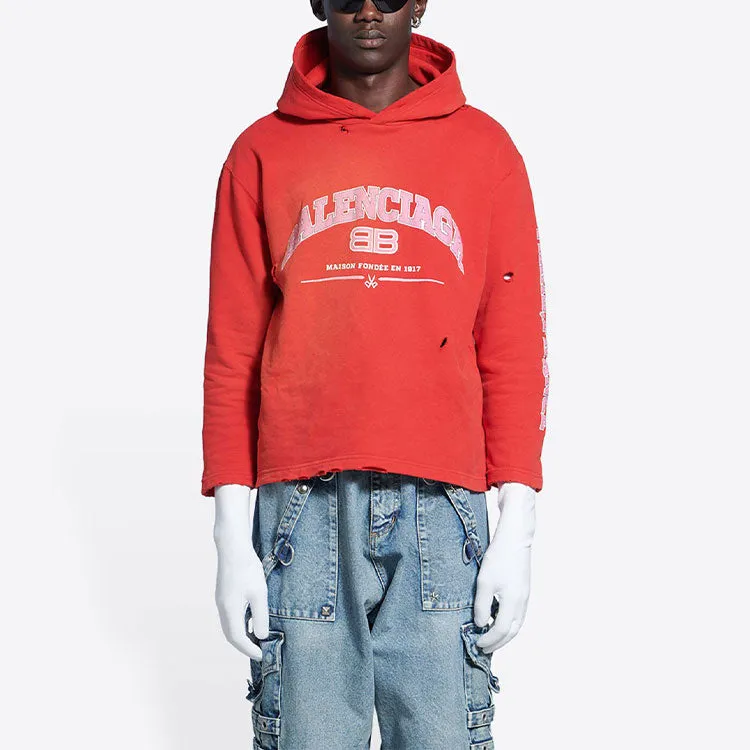 Balenciaga Maison Balenciaga Cropped Hoodie 'Cardi Red' 670946-TLVJ3-6441 sold by KicksCrew product image thumbnail 3