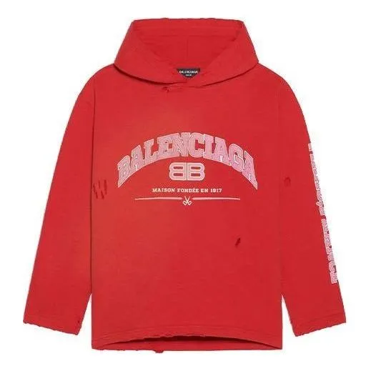 Balenciaga Maison Balenciaga Cropped Hoodie 'Cardi Red' 670946-TLVJ3-6441 sold by KicksCrew