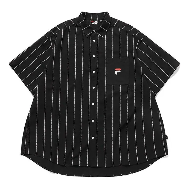 FILA FUSION Stripes Shirt 'Black' T11M931402F-BK sold by KicksCrew