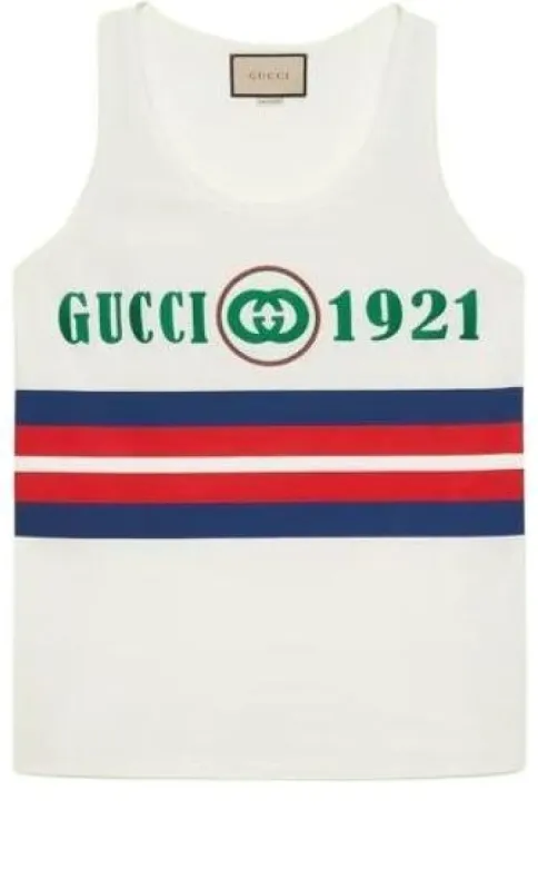 (WMNS) Gucci Cotton Tank Top 'White' 688411-XJD5U-9131 sold by KicksCrew