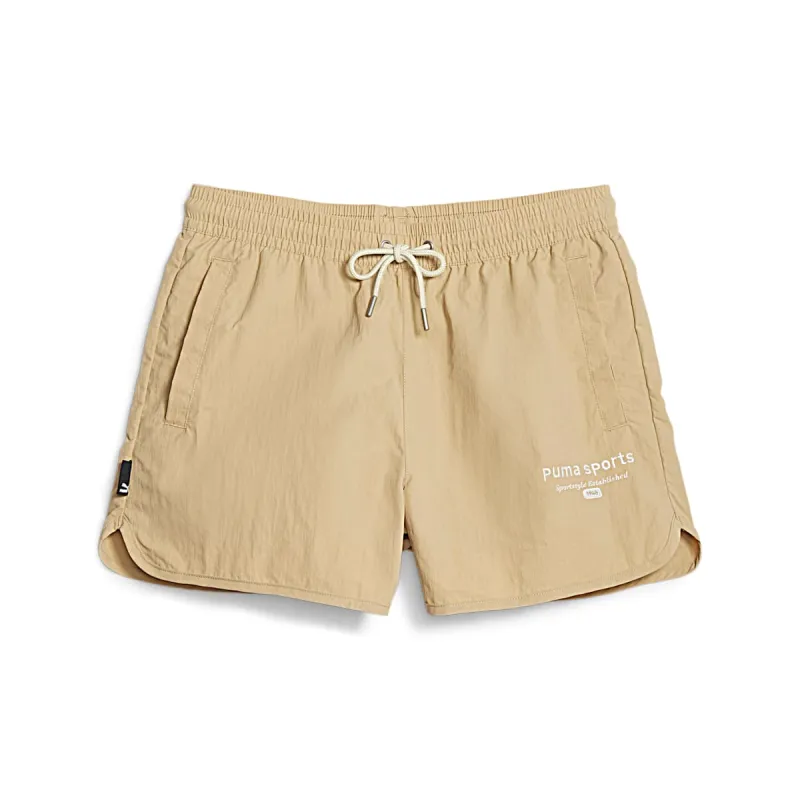 (WMNS) PUMA Team Woven Shorts 'Khaki' 621441-84 sold by KicksCrew