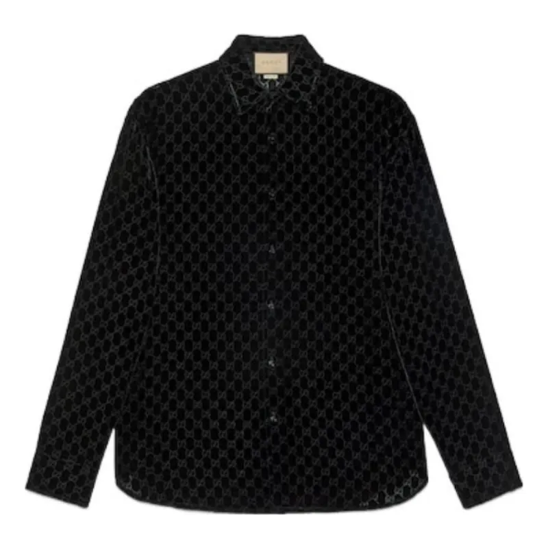 Gucci GG Velvet Oversized Shirt 'Black' 770263-ZAHGE-1000 sold by KicksCrew