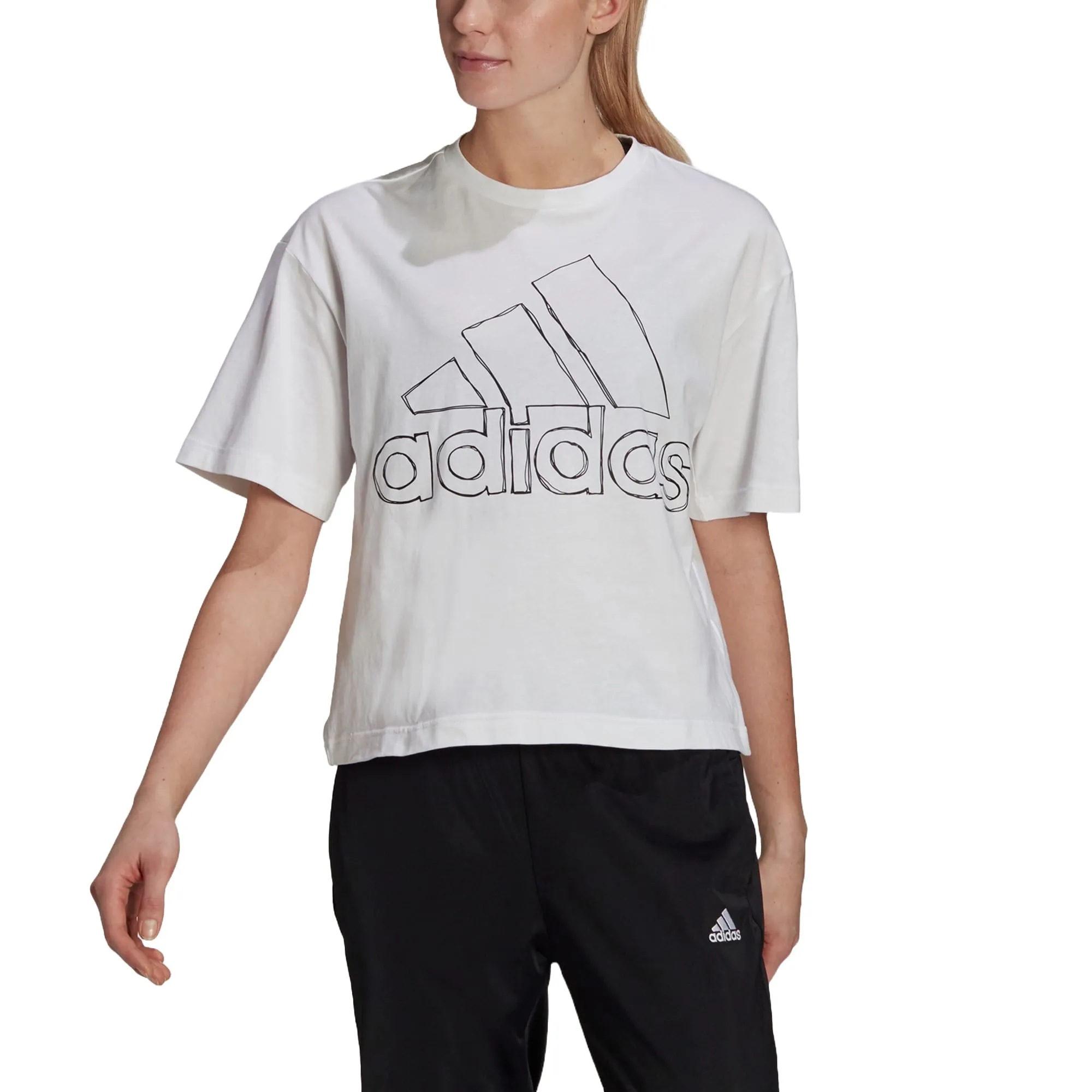 (WMNS) adidas Big Logo T-Shirt 'White' GV5173 sold by KicksCrew product image thumbnail 3