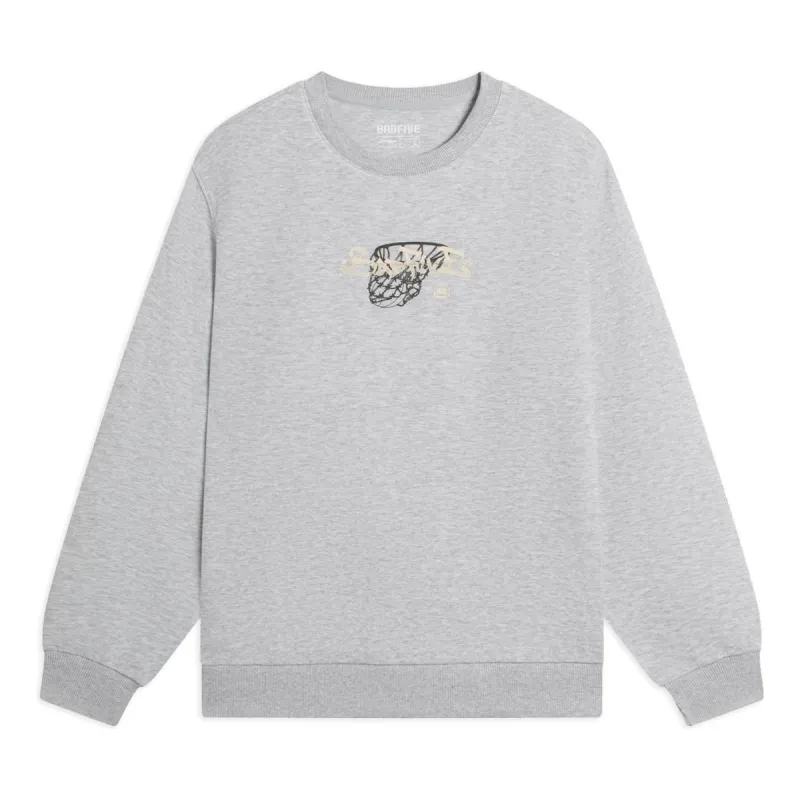 Li-Ning BadFive Hoops Graphic Sweatshirt 'Grey' AWDSB99-2 sold by KicksCrew