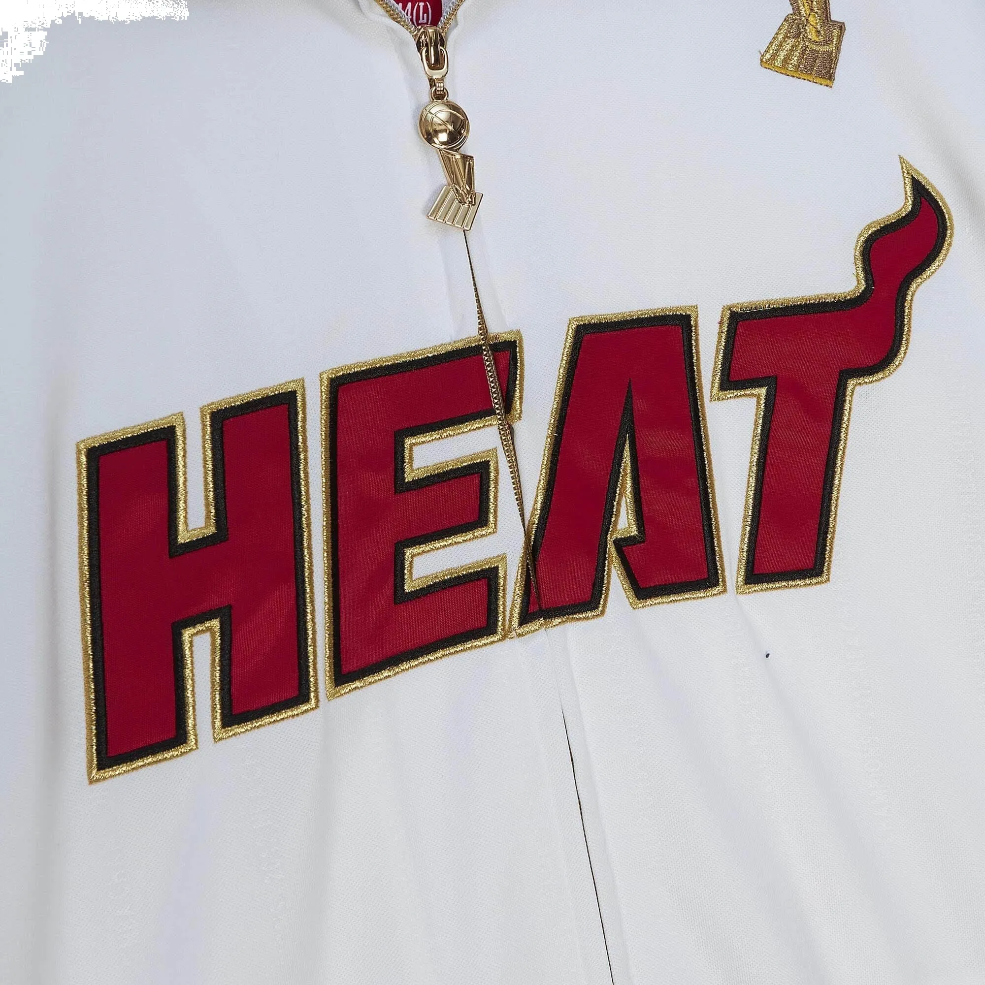 Mitchell & Ness x NBA Miami Heat 2012 Champions Jacket 'White Black' AFZJ4937-MHE12PPPWHIT sold by KicksCrew product image thumbnail 3