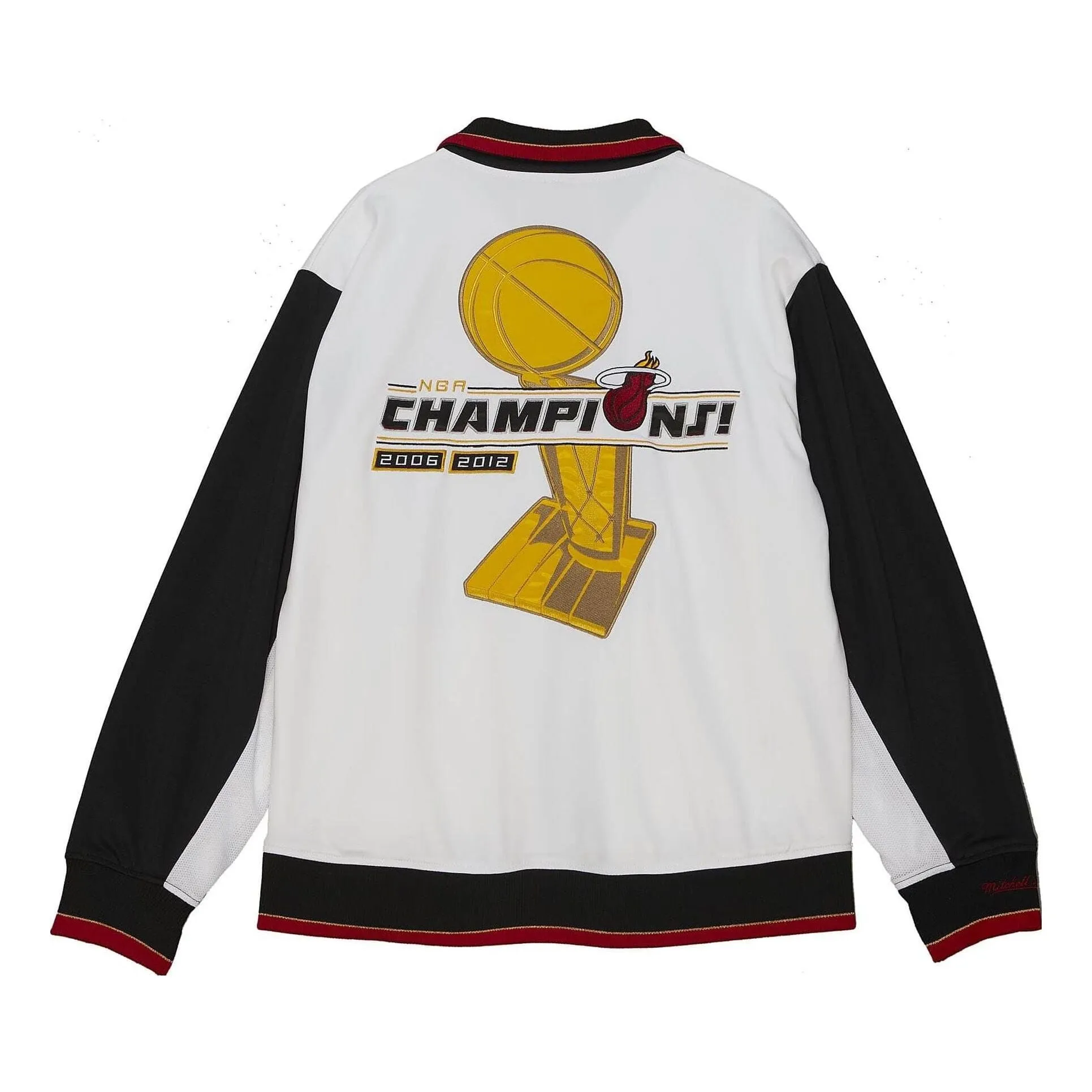 Mitchell & Ness x NBA Miami Heat 2012 Champions Jacket 'White Black' AFZJ4937-MHE12PPPWHIT sold by KicksCrew product image thumbnail 2