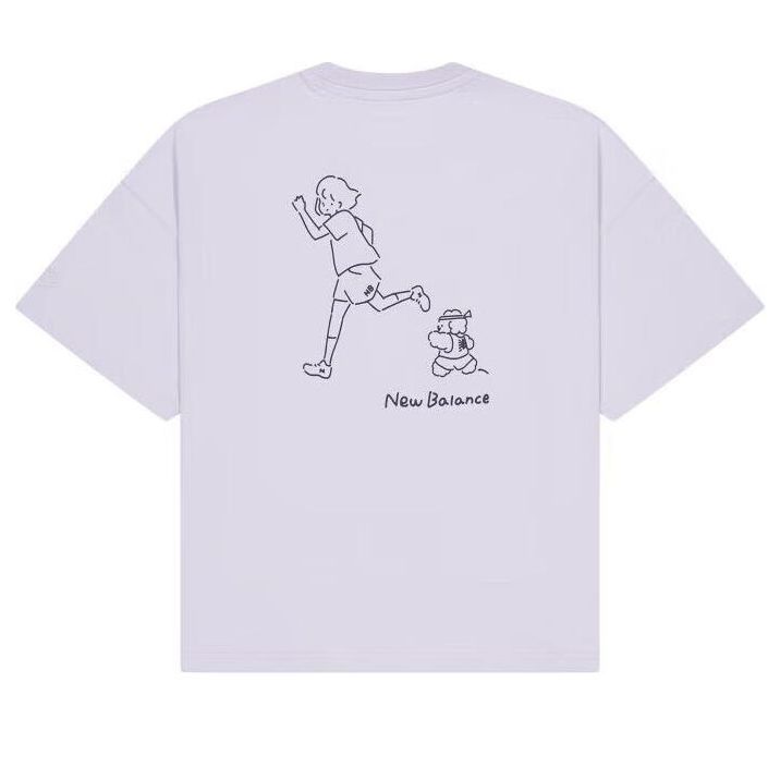 WMNS) New Balance Running Graphic T-Shirt 'Blue' AWT42319