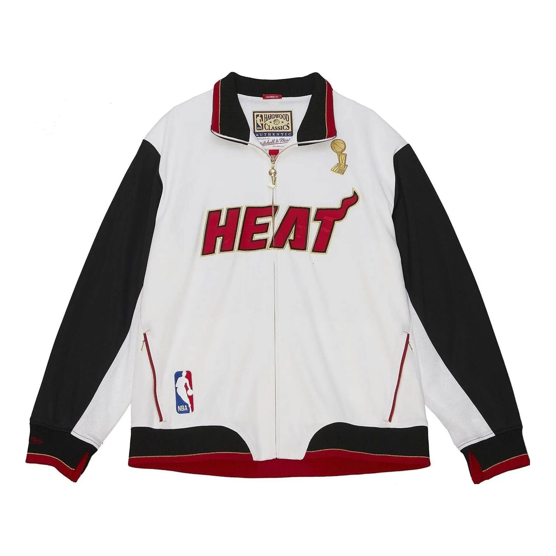 Mitchell & Ness x NBA Miami Heat 2012 Champions Jacket 'White Black' AFZJ4937-MHE12PPPWHIT sold by KicksCrew