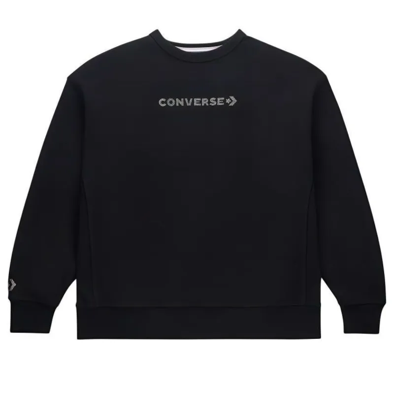 Converse Gold Standard Crew Neck Sweatshirt with Swarovski® Crystals 'Black' 10027136-A01 sold by KicksCrew