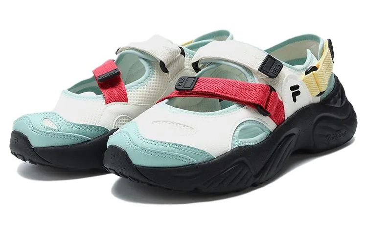 (WMNS) FILA FUSION Conch Sandals 'White Green Black' T12W321401FSH sold by KicksCrew product image thumbnail 2