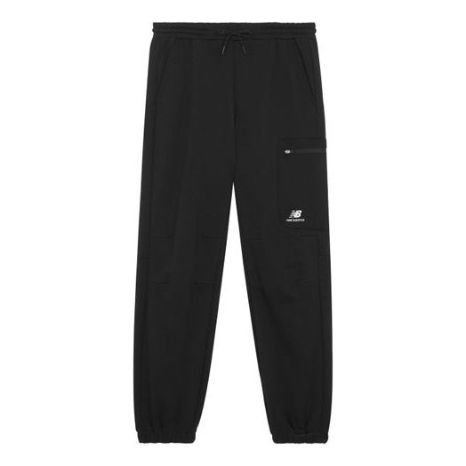 New Balance Logo Fleece Striped Joggers 'Black' 6LB42123-BK sold by KicksCrew