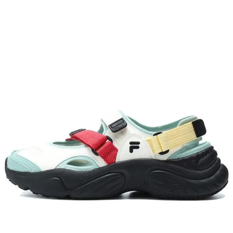 (WMNS) FILA FUSION Conch Sandals 'White Green Black' T12W321401FSH sold by KicksCrew