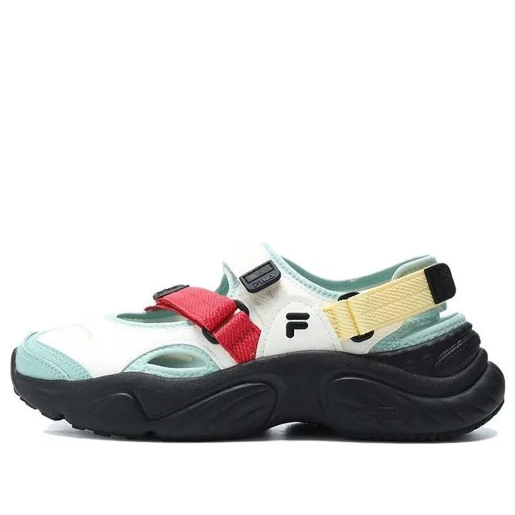 (WMNS) FILA FUSION Conch Sandals 'White Green Black' T12W321401FSH sold by KicksCrew