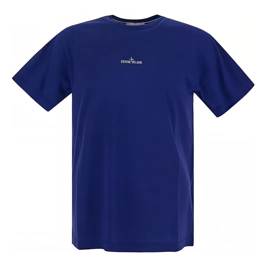 STONE ISLAND Plain Logo T-shirt 'Blue' 79152NS82-V0022 sold by KicksCrew