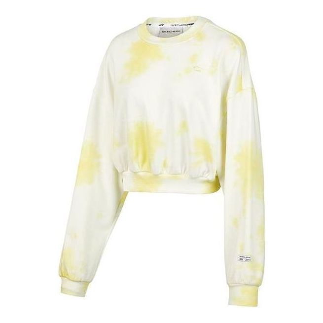 (WMNS) Skechers x XUZHI Short Long Sleeve Crew Sweater 'Yellow White Grey' P421W072 sold by KicksCrew