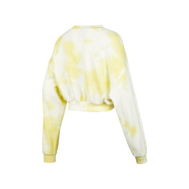 (WMNS) Skechers x XUZHI Short Long Sleeve Crew Sweater 'Yellow White Grey' P421W072 sold by KicksCrew product image thumbnail 2
