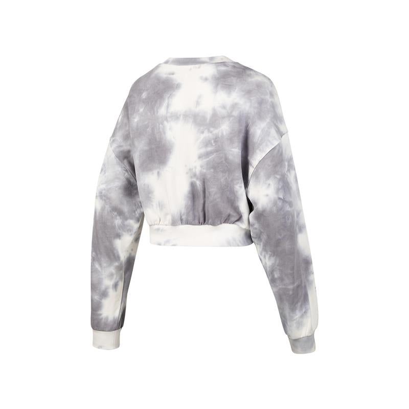 (WMNS) Skechers x XUZHI Short Long Sleeve Crew Sweater 'Yellow White Grey' P421W072 sold by KicksCrew product image thumbnail 4