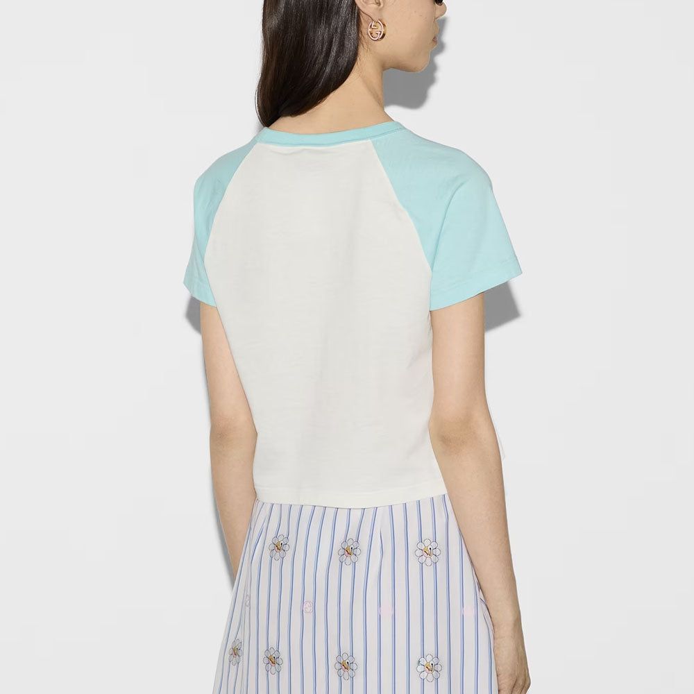 (WMNS) Gucci Cotton Jersey Short Sleeved T-Shirt 'Off White' 768183-XJGHN-9095 sold by KicksCrew product image thumbnail 3