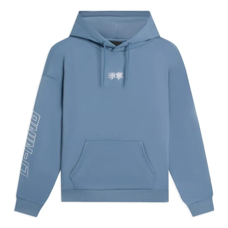 Li-Ning Embroidered Logo Hoodie 'Blue' AWDSB19-5 sold by KicksCrew