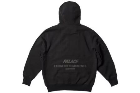 Palace X Engineered Garments FW22 Heavy Patchwork Zip Hood Jacket 'Black' P23CS191 sold by KicksCrew