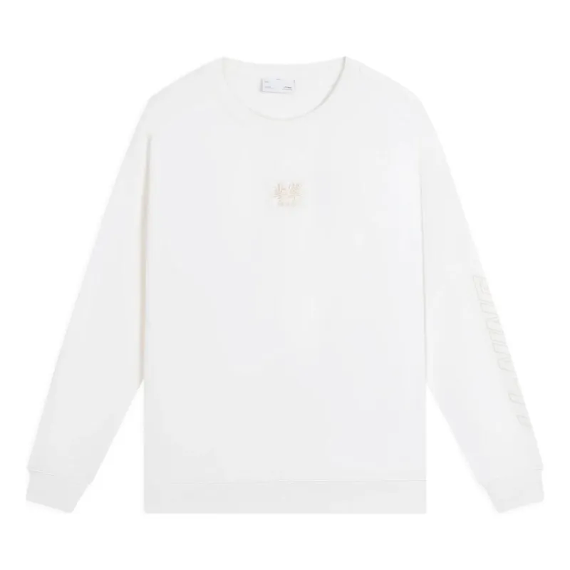 Li-Ning Embroidered Logo Sweatshirt 'White' AWDS923-4 sold by KicksCrew