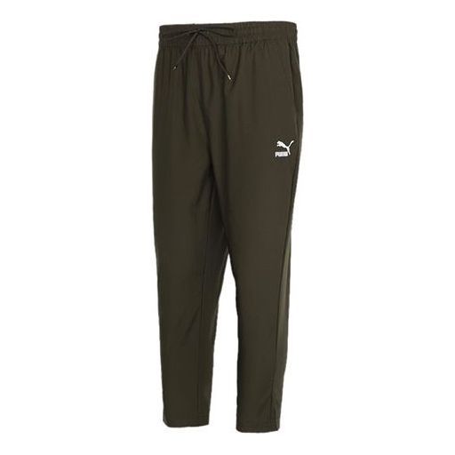 Puma Classics Silm Tepered Pants 'OliveGreen White' 531425-70 sold by KicksCrew