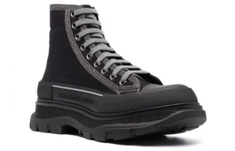 Alexander McQueen Tread Slick High-Top Sneakers 'Black Grey' 662681W4MV81081 sold by KicksCrew
