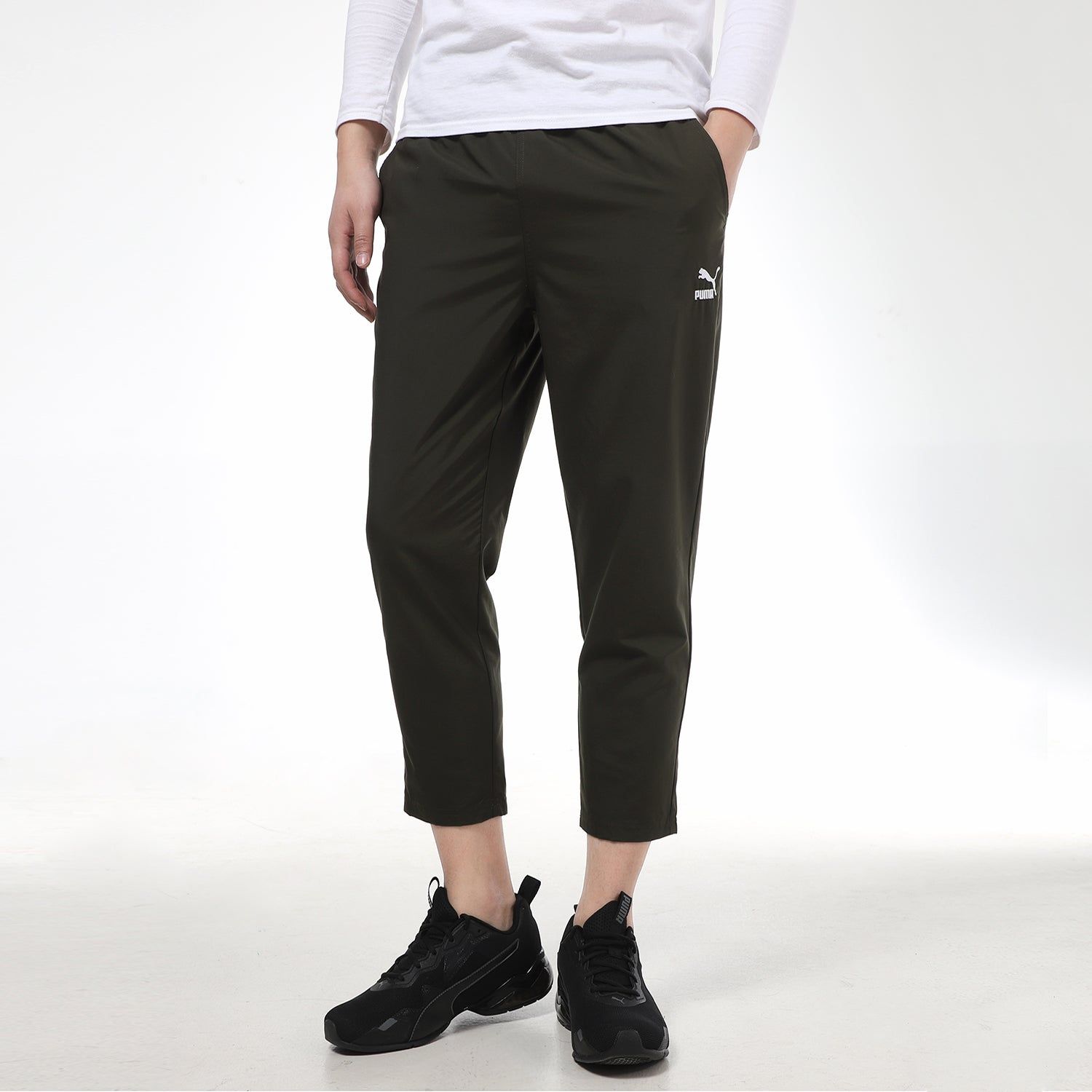 Puma Classics Silm Tepered Pants 'OliveGreen White' 531425-70 sold by KicksCrew product image thumbnail 3