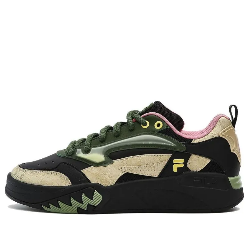 (WMNS) FILA FUSION Desperado Low Top Skate Shoes 'Black Green Beige' T12W333203FBF sold by KicksCrew